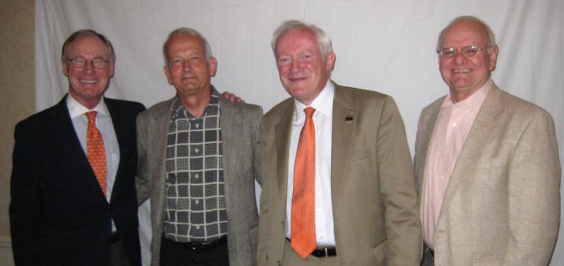 President Burns Hargis, William Jaco, Peter Sherwood, and Gary Clark